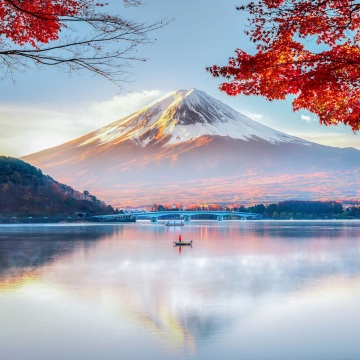 富士山與漁船