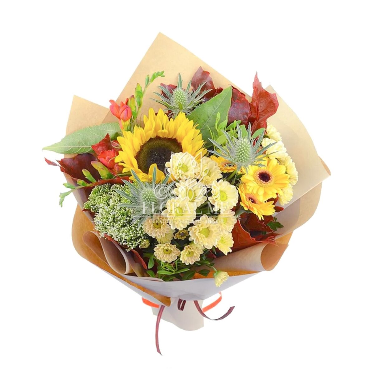 Sunflower, Small Chrysanthemum Bouquet, Birthday bouquet, Graduation bouquet, Proposal bouquet
