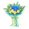 藍繡球玫瑰康乃馨花束