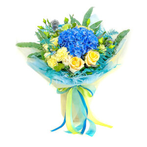Blue Hydrangea Carnation Bouquet